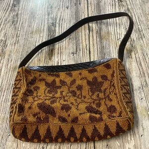 Tommy Bahama Fully Beaded purse w/ leather straps